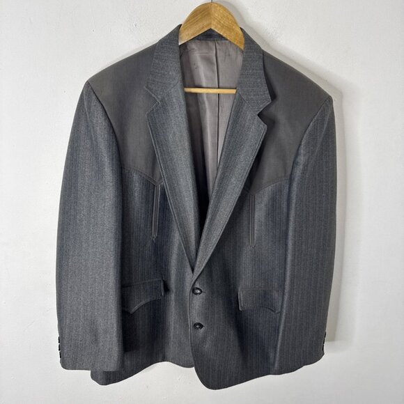 Circle S Men 44S Short Gray Western Blazer Sports Coat Cowboy USA - Picture 1 of 8